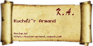 Kuchár Armand névjegykártya
